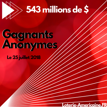 Gagnants Mega Millions anonymes - 543 millions de dollars